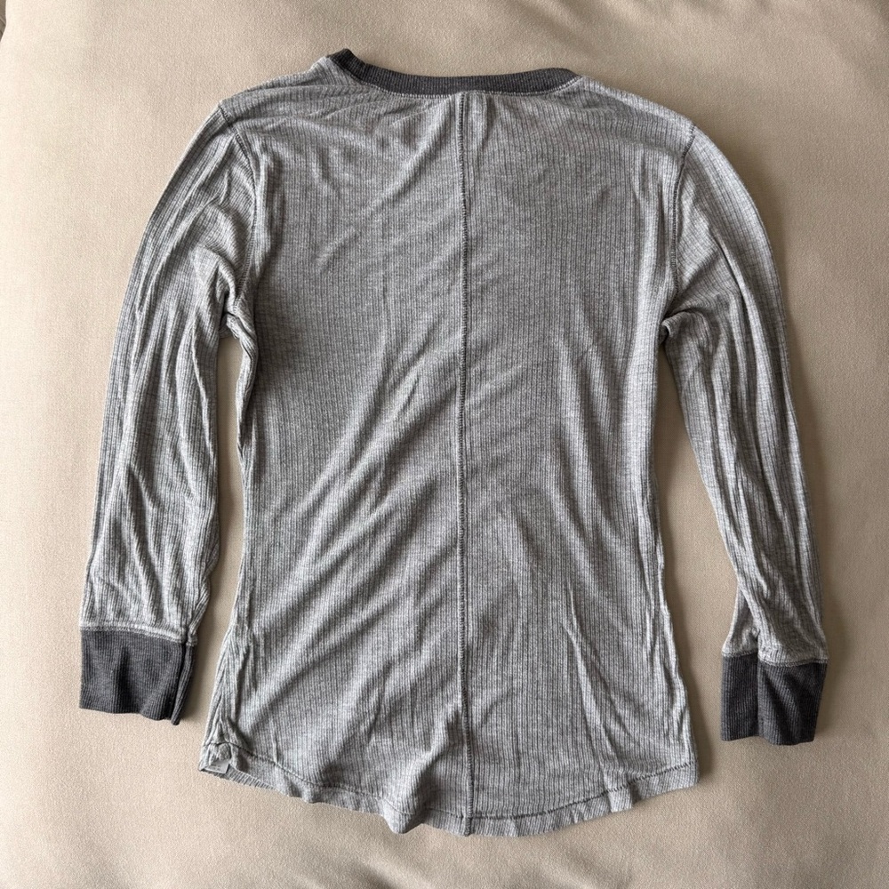 Free People Heather Gray Ribbed Long Sleeve - Picture 2 of 3